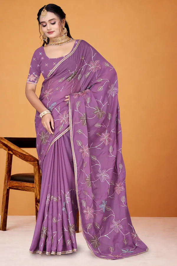 Women's_PURPLE_Floral_Embroidered_Saree_–_Festive_Wear_Star_Georgette_Saree_with_Matching_Blouse_Piece