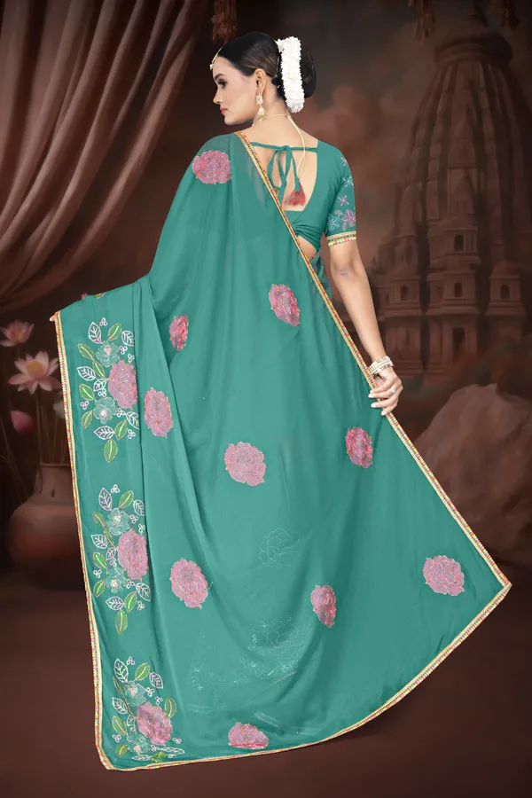 Women's_FIROZI_Floral_Embroidered_Saree_–_Festive_Wear_Star_Georgette_Saree_with_Matching_Blouse_Piece
