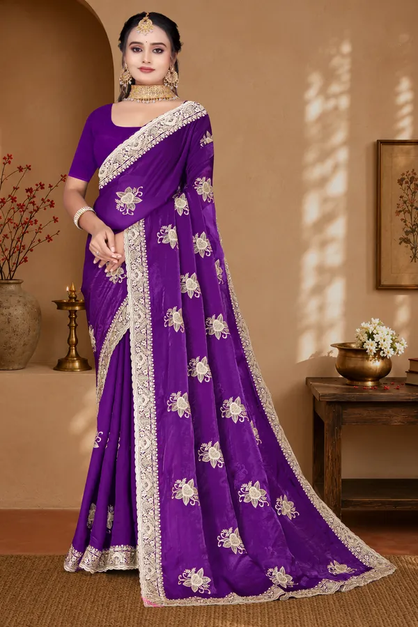 Women's_Wine_Purple_Saree_–_Festive_Wear_Silk_Blend_Saree_with_Heavy_Silver_Zari_Embroidery_and_Blouse_Piece