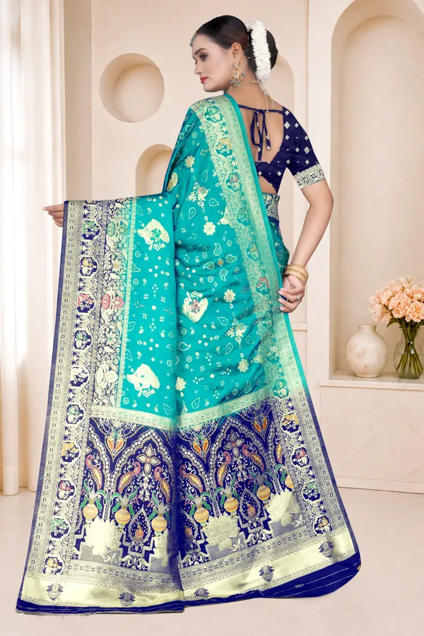 Women's_Banarasi_Silk_Saree_–_Firoza_Teal_&_Royal_Blue_Festive_Wear_Saree_with_Heavy_Woven_Golden_Zari_Border_and_Blouse_Piece