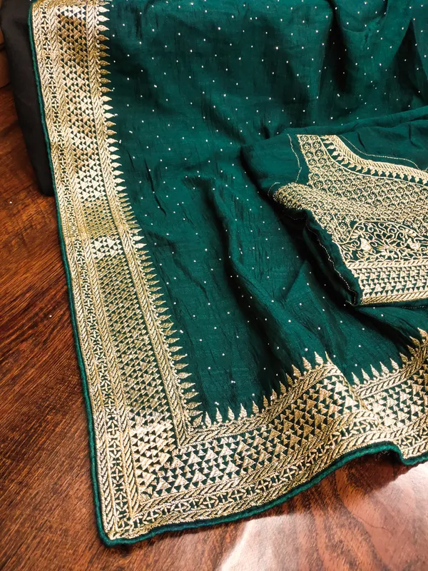 Green_Vichitra_Silk_Saree_For_Women