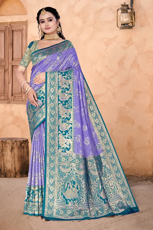 Women's_Banarasi_Art_Silk_Saree_–_Light_Purple_&_Teal_Blue_Festive_Wear_Saree_with_Heavy_Woven_Golden_Zari_Border_and_Blouse_Piece.