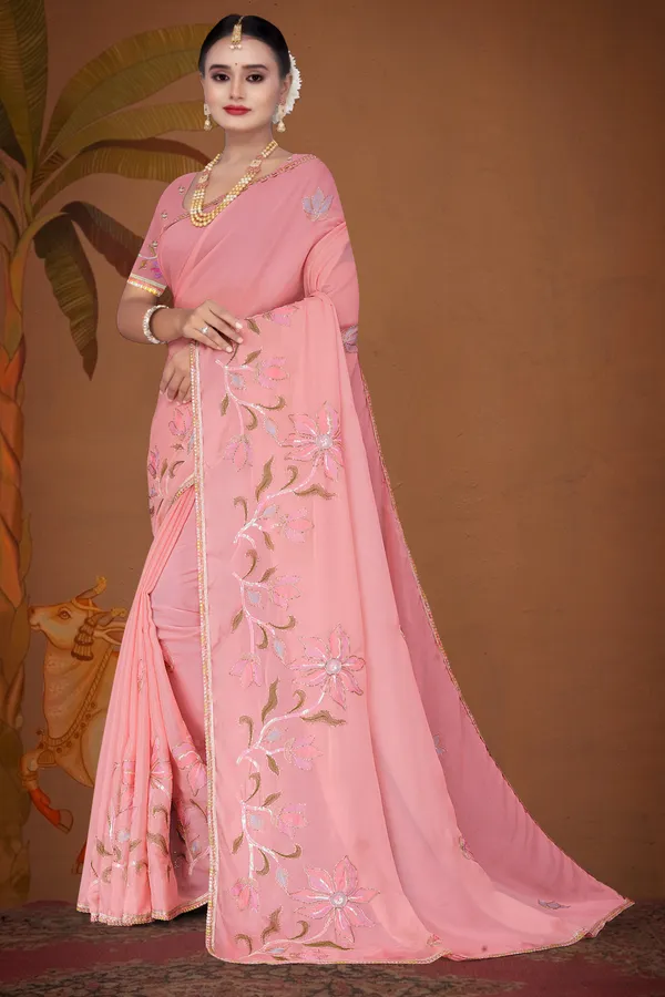 Women's_L.Peach_Floral_Embroidered_Saree_–_Festive_Wear_Star_Georgette_Saree_with_Matching_Blouse_Piece