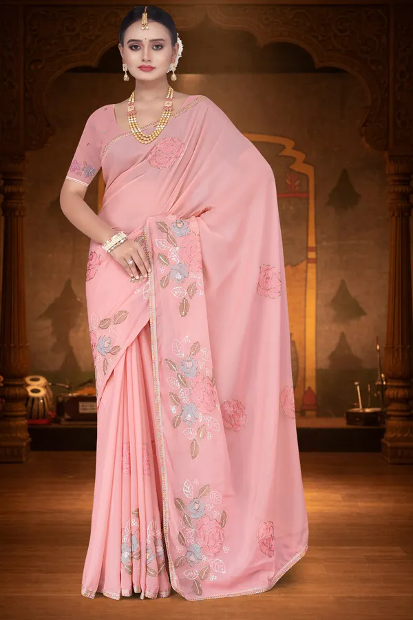 Women's_L.PECH_Floral_Embroidered_Saree_–_Festive_Wear_Star_Georgette_Saree_with_Matching_Blouse_Piece