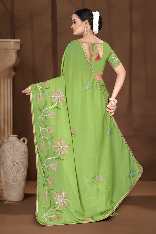 Women's_LIGHT_GREEN_Floral_Embroidered_Saree_–_Festive_Wear_Star_Georgette_Saree_with_Matching_Blouse_Piece