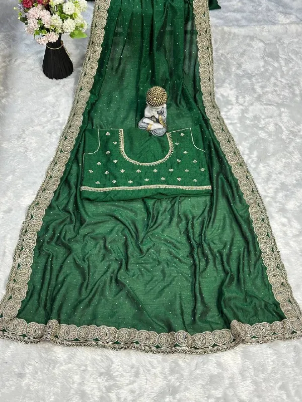 Green_Vichitra_Silk_Saree_For_Women