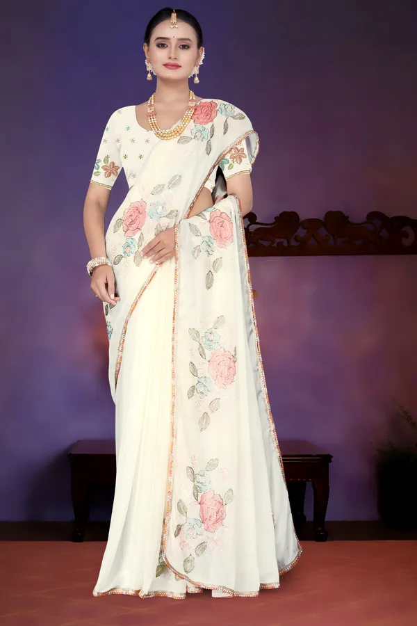 Women's_WHITE_Floral_Embroidered_Saree_–_Festive_Wear_Star_Georgette_Saree_with_Matching_Blouse_Piece