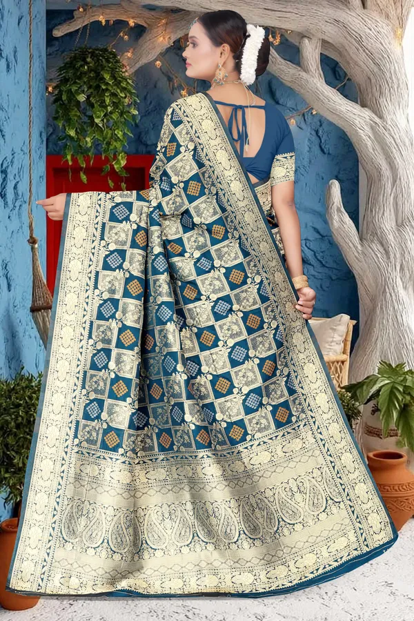 Women's_Banarasi_Art_Silk_Saree_–_Steel_Blue_Festive_Wear_Saree_with_Heavy_Woven_Golden_Zari_Border_and_Blouse_Piece