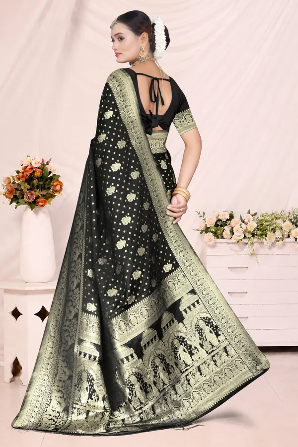 Women's_Banarasi_Art_Silk_Saree_–_Jet_Black_Festive_Wear_Saree_with_Rich_Golden_Zari_Border_and_Blouse_Piece