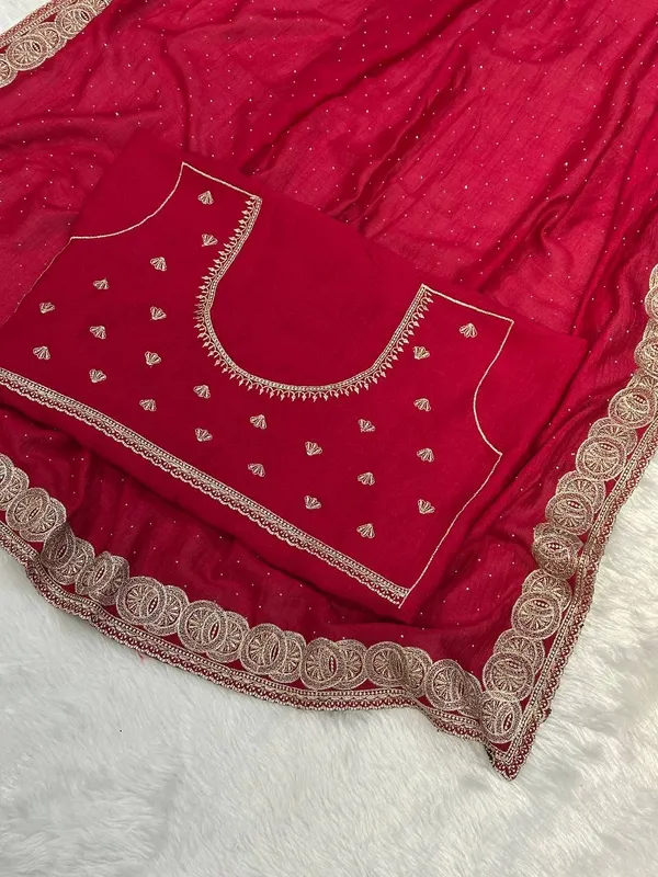Pink_Vichitra_Silk_Saree_For_Women
