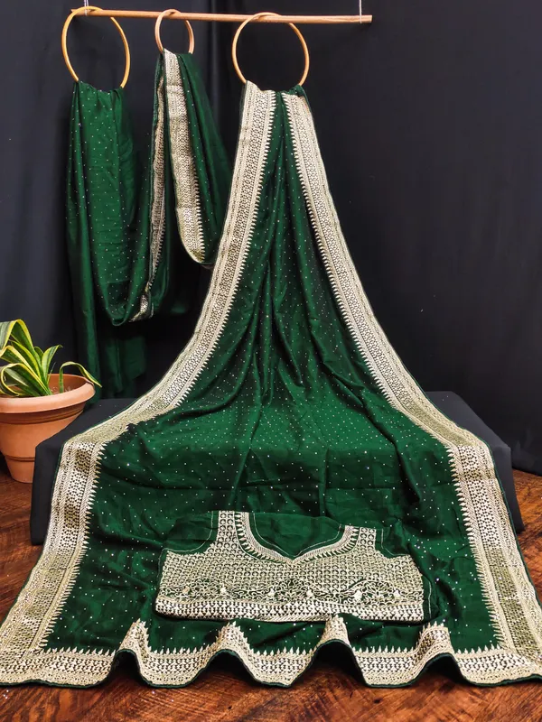 Green_Vichitra_Silk_Saree_For_Women