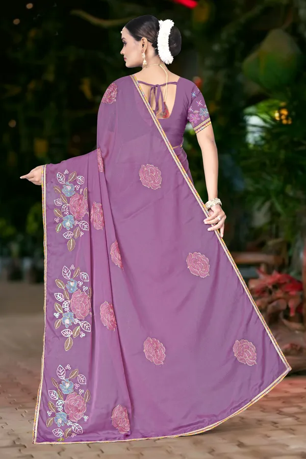 Women's_PURPLE_Floral_Embroidered_Saree_–_Festive_Wear_Star_Georgette_Saree_with_Matching_Blouse_Piece