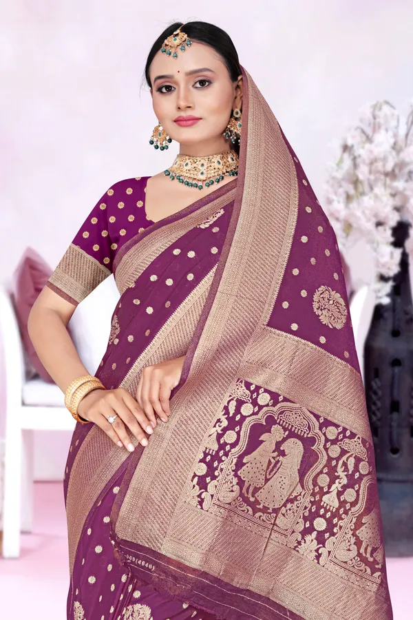 Women's_Banarasi_Art_Silk_Saree_–_Wine_Purple_Festive_Wear_Saree_with_Rich_Golden_Zari_Border_and_Blouse_Piece