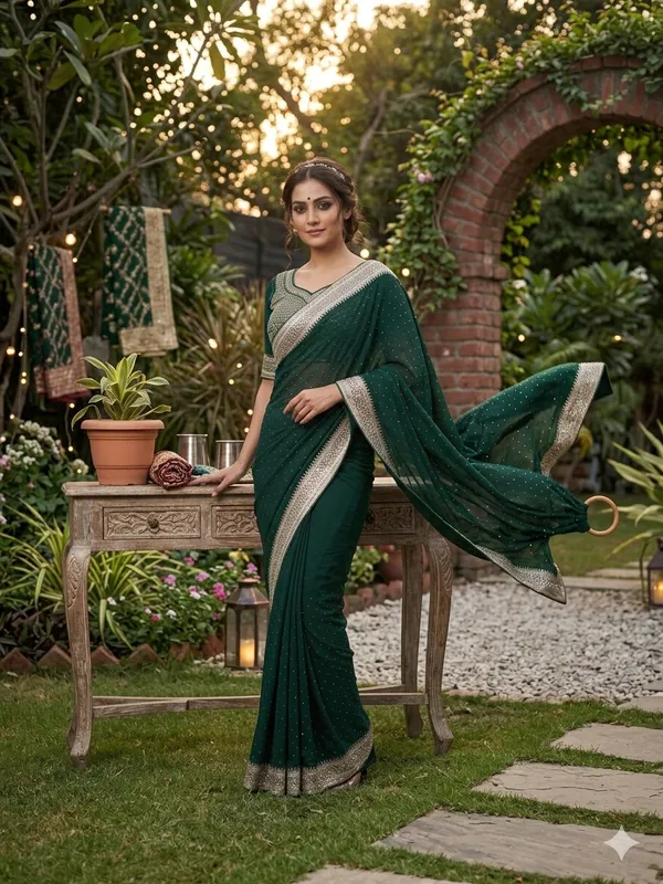 Green_Vichitra_Silk_Saree_For_Women