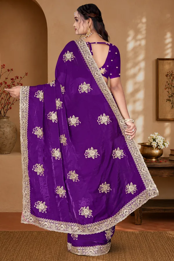 Women's_Wine_Purple_Saree_–_Festive_Wear_Silk_Blend_Saree_with_Heavy_Silver_Zari_Embroidery_and_Blouse_Piece