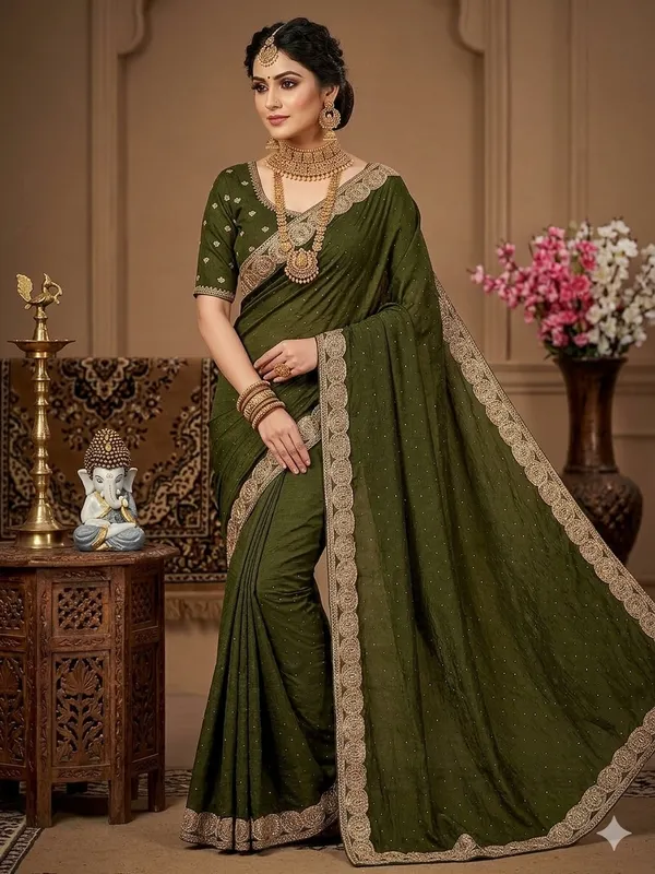 Mehndi_Vichitra_Silk_Saree_For_Women
