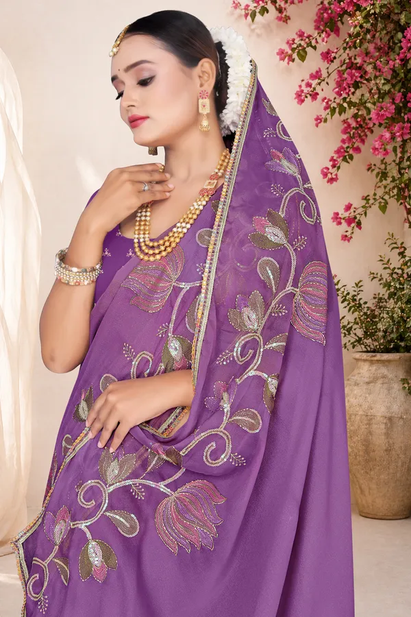 Women's_PURPLE_Floral_Embroidered_Saree_–_Festive_Wear_Star_Georgette_Saree_with_Matching_Blouse_Piece