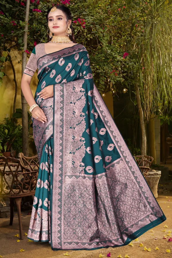 Women's_Banarasi_Art_Silk_Saree_–_peacock_blue_Festive_Wear_Saree_with_Heavy_Woven_Zari_Border_and_Blouse_Piece