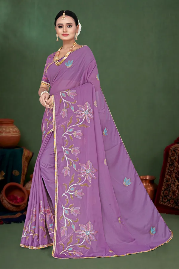 Women's_PURPLE_Floral_Embroidered_Saree_–_Festive_Wear_Star_Georgette_Saree_with_Matching_Blouse_Piece