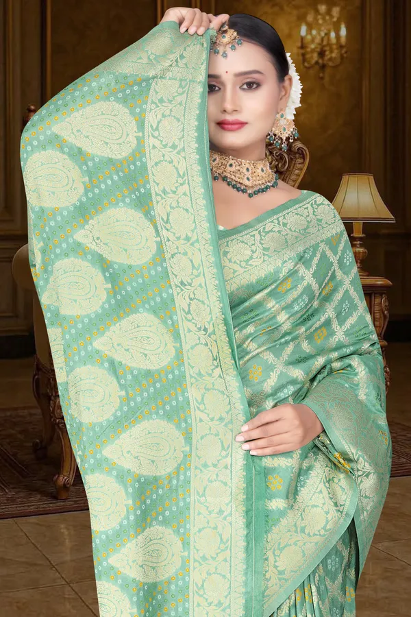 Women's_Banarasi_Art_Silk_Saree_–_Pastel_Mint_Green_Festive_Wear_Saree_with_Heavy_Woven_Golden_Zari_Border_and_Blouse_Piece