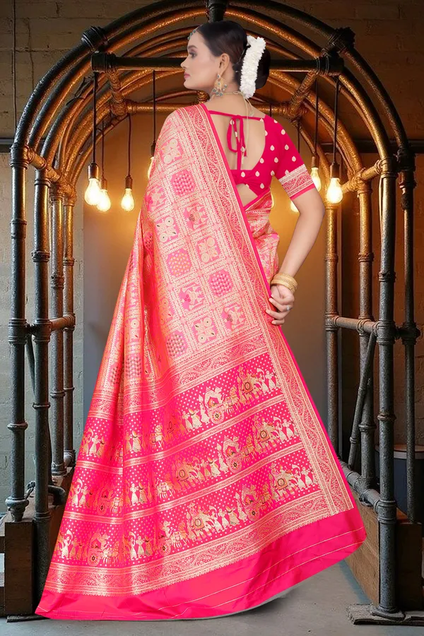 Women's_Banarasi_Art_Silk_Saree_–_LIGHT_&_DARK_PINK__Festive_Wear_Saree_with_Heavy_Zari_Border_and_Blouse_Piece