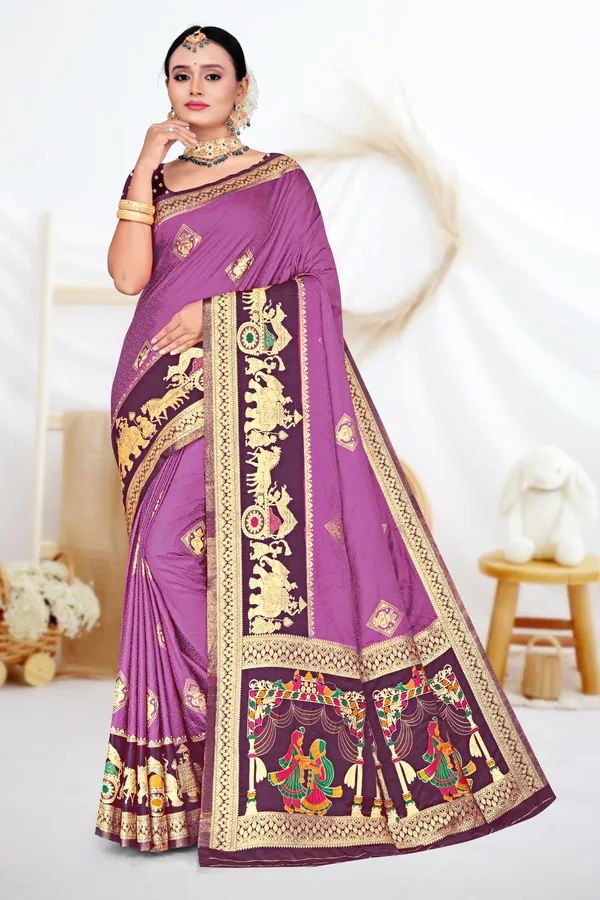 Women's_Banarasi_Art_Silk_Saree_–_Lavender_Purple_Festive_Wear_Saree_with_Heavy_Woven_Border_and_Blouse_Piece