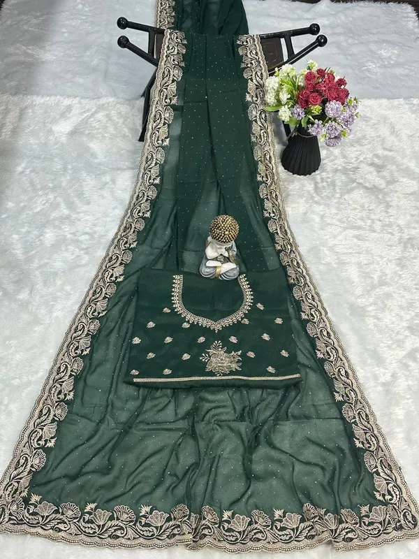 Green_Star_Star_Georgette_Saree_For_Women