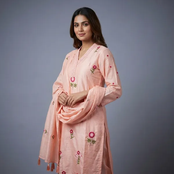 Pink_Raw_Silk_Embroidered_Floral_Kurta_Set_With_Dupatta_For_Women