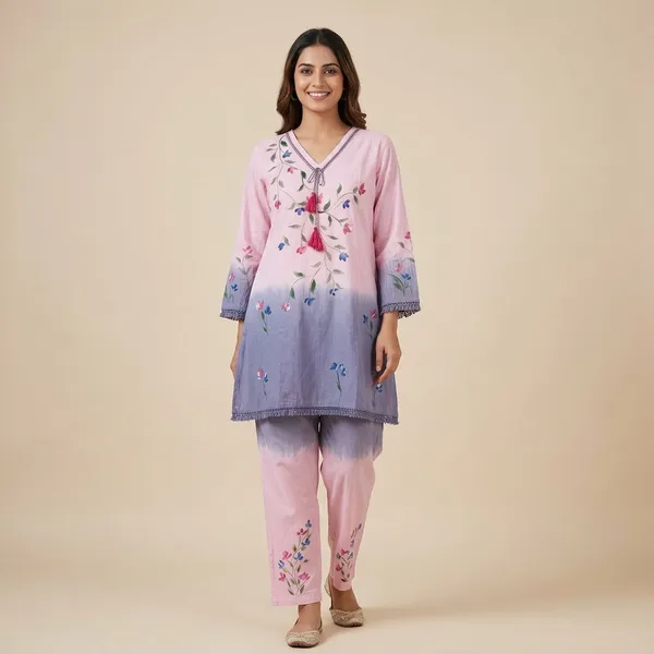 Multicolor_Ombre_Shade_Co-Ord_Set_With_Brush_Paint_For_Women