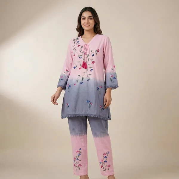 Multicolor_Ombre_Shade_Co-Ord_Set_With_Brush_Paint_For_Women