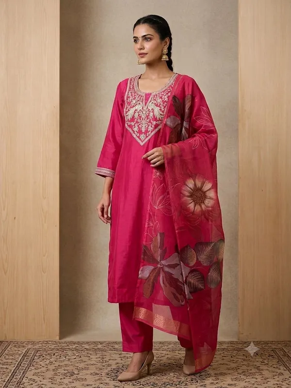 Pink_Embroidered_South_Silk_Kurta_Set_With_Dupatta_For_Women