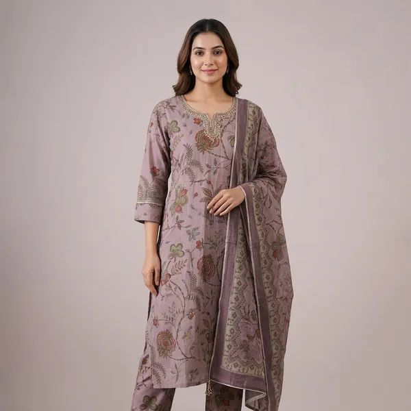 Lilac_Coloured_Muslin_Cotton_Neck_Embroided_Kurta_Set_For_Women