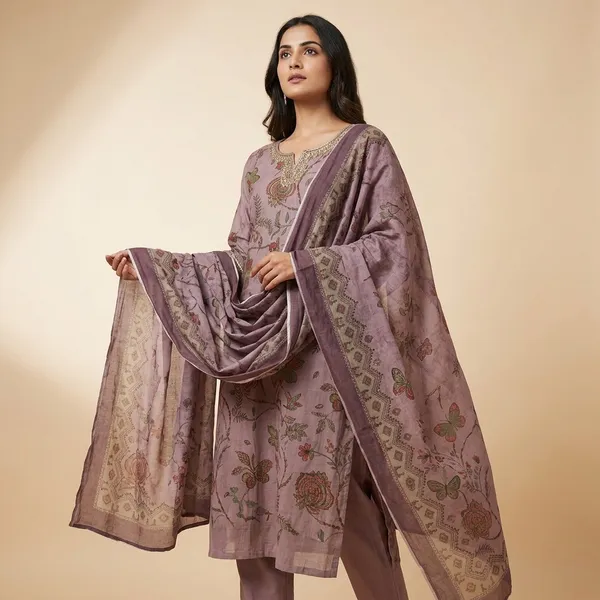 Lilac_Coloured_Muslin_Cotton_Neck_Embroided_Kurta_Set_For_Women