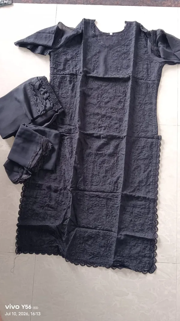 Black_Chikankari_Embroidery_Kurta_With_Pant_And_Dupatta_For_Women