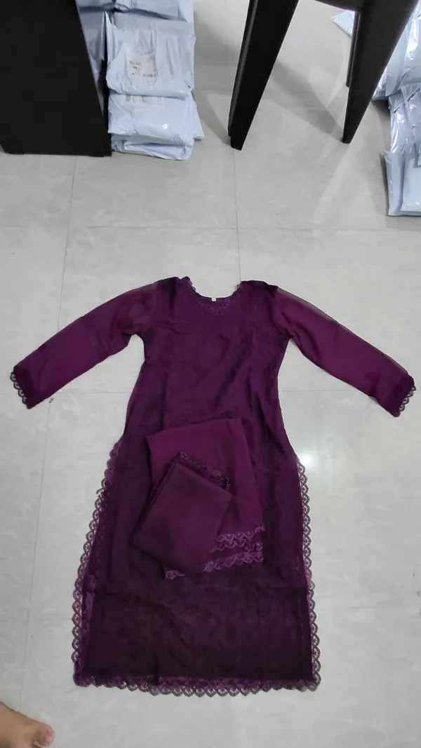 Wine_Chikankari_Embroidery_Kurta_With_Pant_And_Dupatta_For_Women