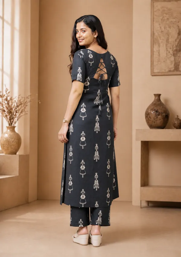 Women_Black_Rayon_Printed_Kurta_Pant_Set_Elegant_Ethnic_Kurti_Pant_Set_Daily_Wear_And_Festive_Wear
