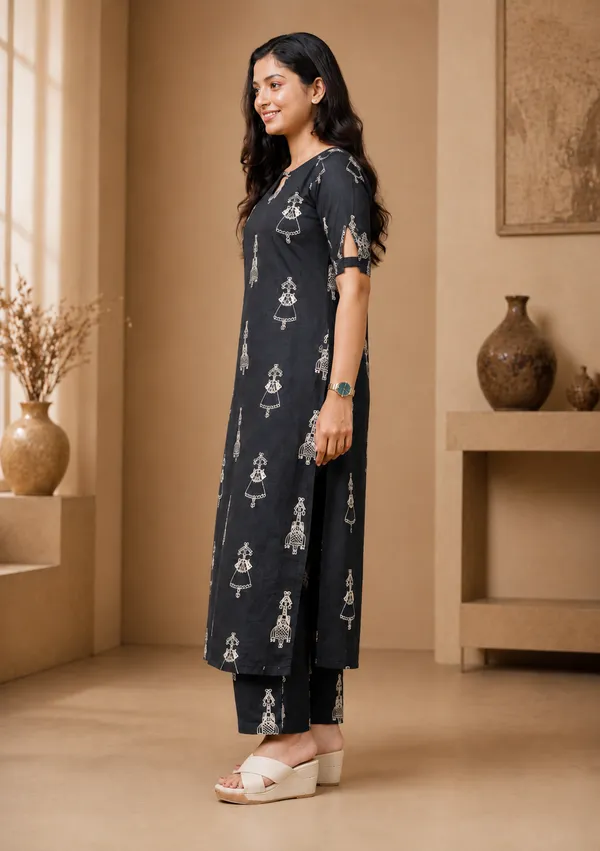 Women_Black_Rayon_Printed_Kurta_Pant_Set_Elegant_Ethnic_Kurti_Pant_Set_Daily_Wear_And_Festive_Wear