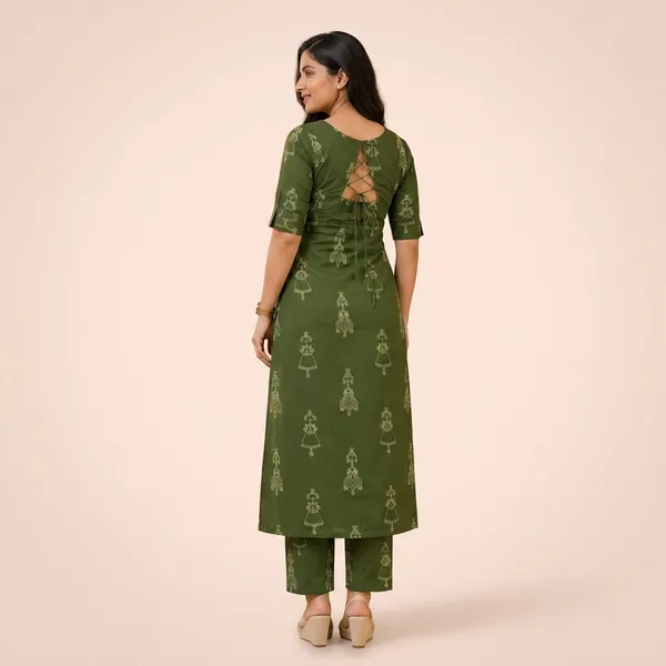 Women_Green_Rayon_Printed_Kurta_Pant_Set_Straight_Fit_Ethnic_Wear_Comfortable_Daily_Wear_Kurti_Set