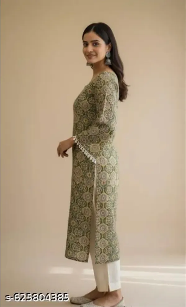 Women_Green_Printed_Rayon_Straight_Kurti_Square_Neck_Ethnic_Kurta_Casual_And_Office_Wear