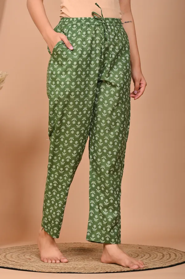 Olive_Green_Cotton_Printed_Night_Suit_For_Women