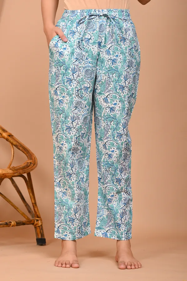 Aqua_Blue_Cotton_Paisley_Printed_Night_Suit_Set_For_Women