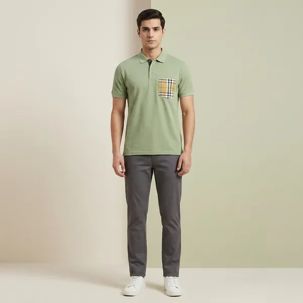 Green_Cotton_Regular_Fit_Check_Pocket_Polo_T-Shirt_For_Men