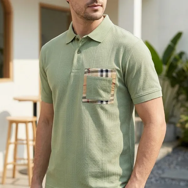 Green_Cotton_Regular_Fit_Check_Pocket_Polo_T-Shirt_For_Men