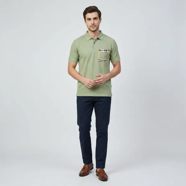 Green_Cotton_Regular_Fit_Check_Pocket_Polo_T-Shirt_For_Men