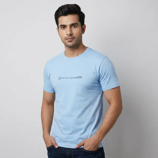 Light_Blue_Cotton_Regular_Fit_Crew_Neck_T-Shirt_For_Men