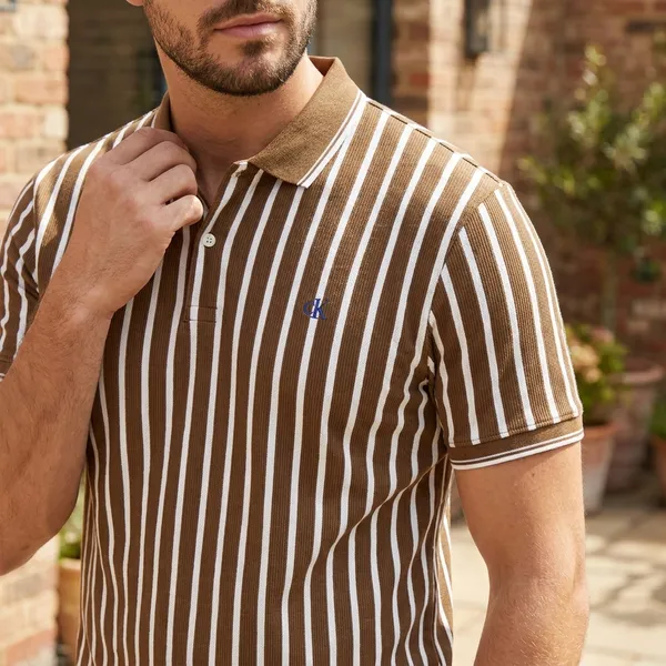 Brown_And_White_Cotton_Striped_Polo_T-Shirt_For_Men