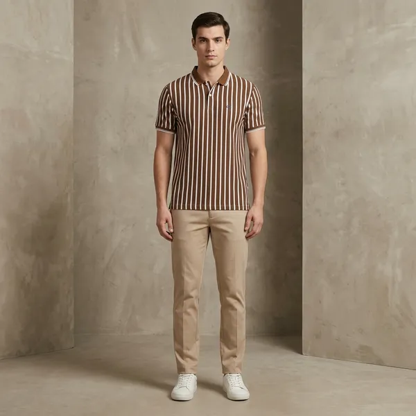 Brown_And_White_Cotton_Striped_Polo_T-Shirt_For_Men
