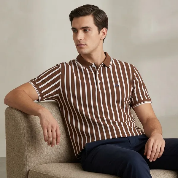 Brown_And_White_Cotton_Striped_Polo_T-Shirt_For_Men
