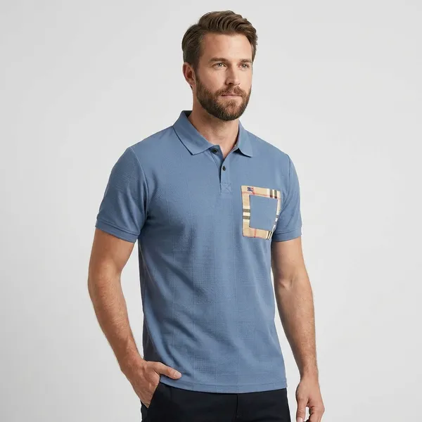 Blue_Cotton_Relaxed_Fit_Checkered_Pocket_Polo_T-Shirt_For_Men