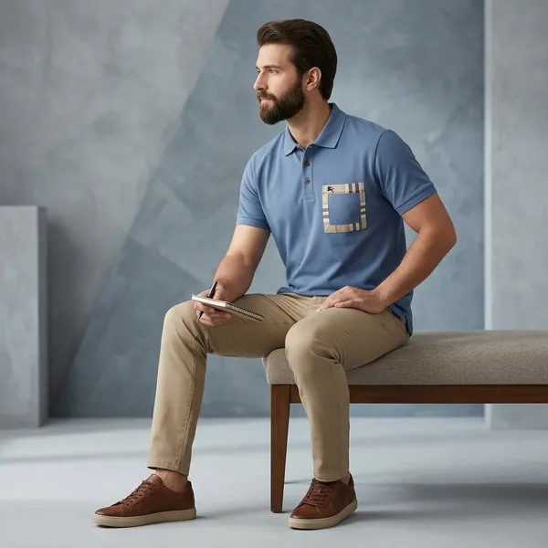 Blue_Cotton_Relaxed_Fit_Checkered_Pocket_Polo_T-Shirt_For_Men